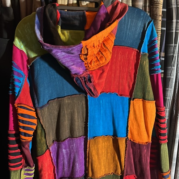 🌈Patched Multicolor zip hoodie sweatshirt jacket🌈 - Picture 6 of 6
